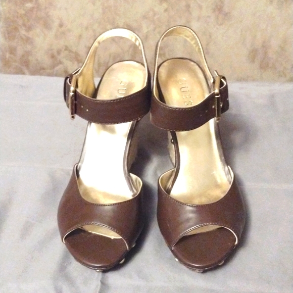 Guess Wedge Sandals Size 7M - Picture 3 of 13